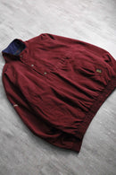 bordeaux stand collar pull over jacket