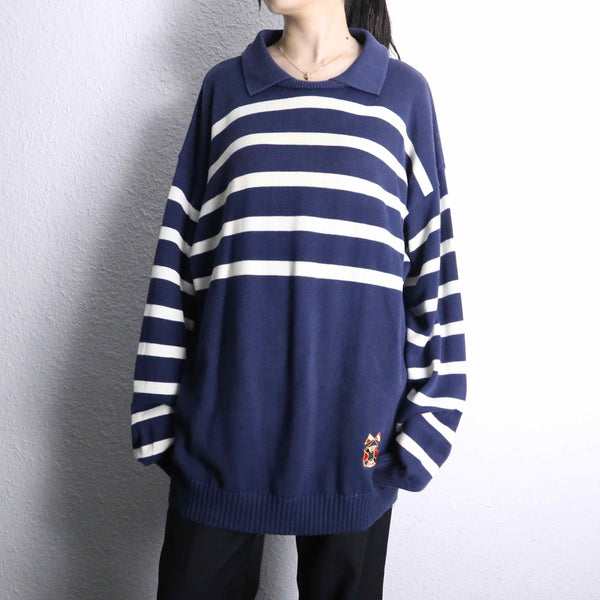 1980's Dior loose border polo knit