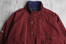 bordeaux stand collar pull over jacket