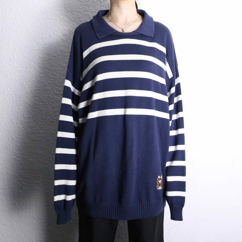 1980's Dior loose border polo knit