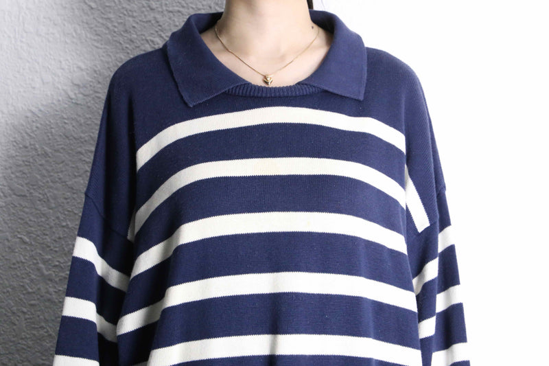 1980's Dior loose border polo knit