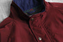 bordeaux stand collar pull over jacket