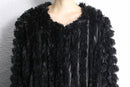 black fake fur unevenness jacket