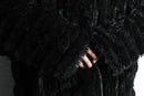 black fake fur unevenness jacket