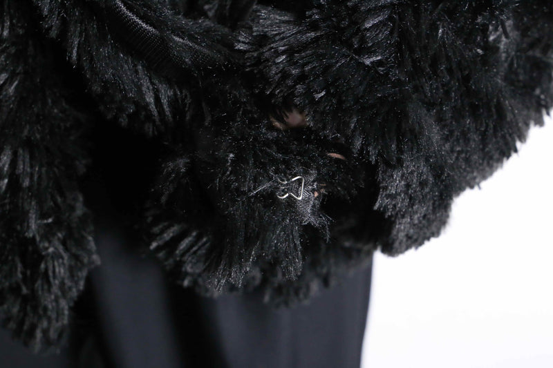 black fake fur unevenness jacket