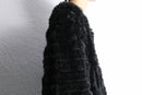 black fake fur unevenness jacket