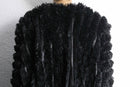 black fake fur unevenness jacket