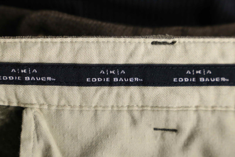 "Eddie Bauer" khaki green wide tapered corduroy pants