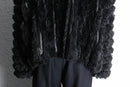 black fake fur unevenness jacket