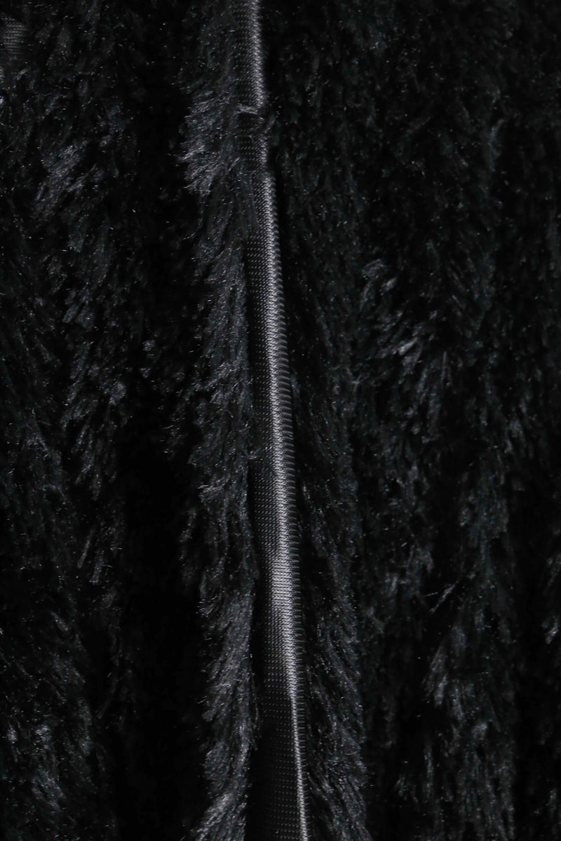 black fake fur unevenness jacket
