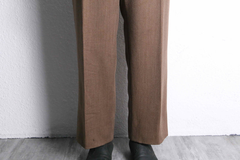 brown color twill wool trousers