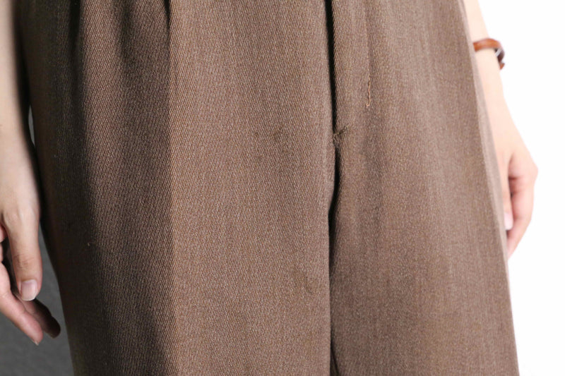 brown color twill wool trousers