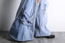 ''Re:make''patchwork design docking flare denim pants