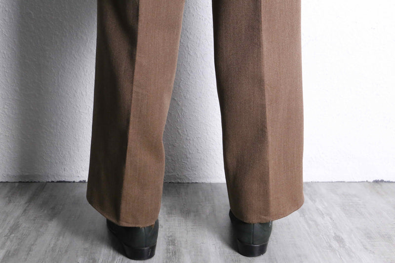 brown color twill wool trousers