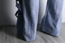 ''Re:make''patchwork design docking flare denim pants