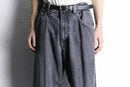 black wide denim pants