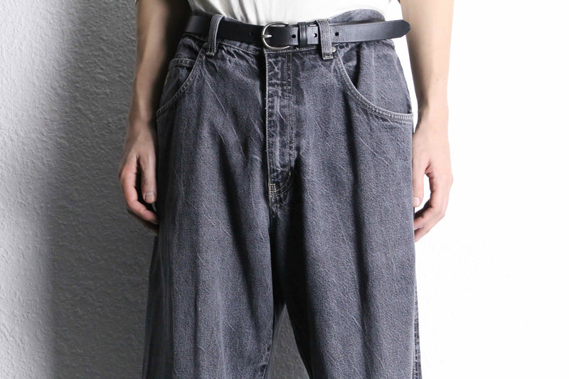 black wide denim pants