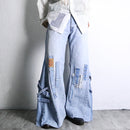 ''Re:make''patchwork design docking flare denim pants