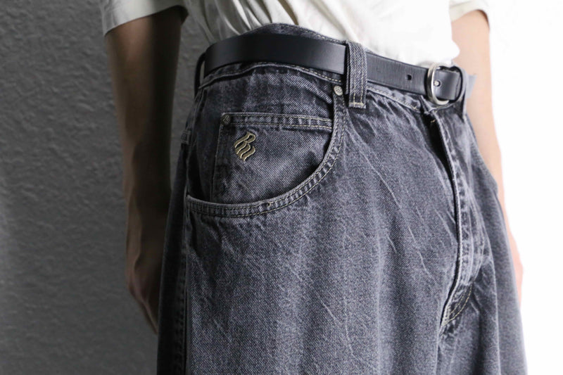 black wide denim pants