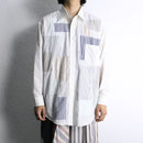 "Re:make" patchwork stripe dress shirt