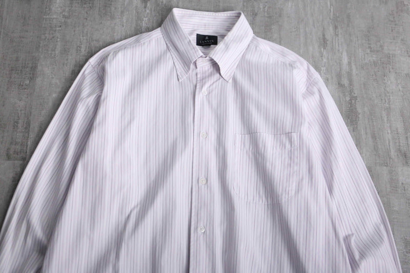 “LANVIN” pink base cotton dress shirt