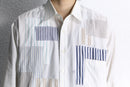 "Re:make" patchwork stripe dress shirt