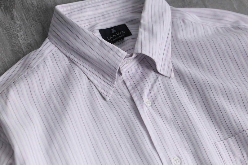 “LANVIN” pink base cotton dress shirt