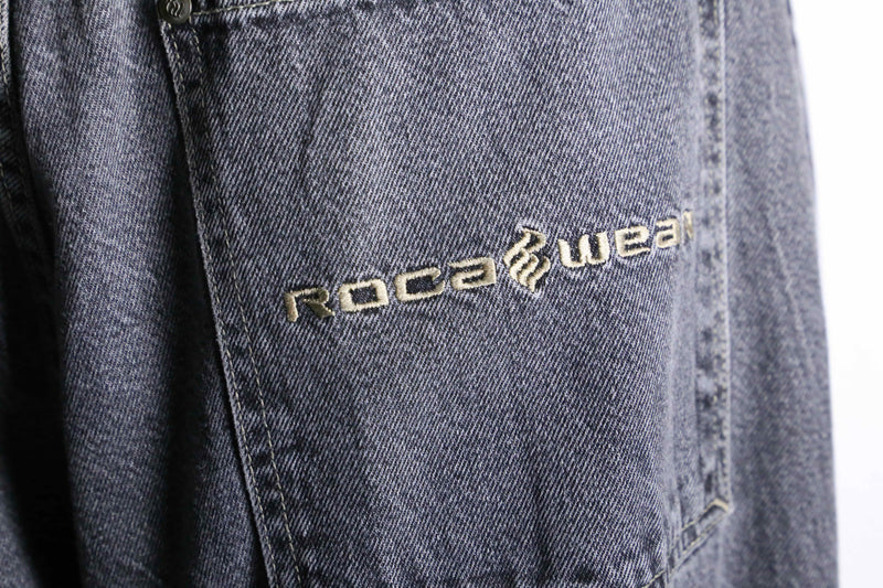 black wide denim pants