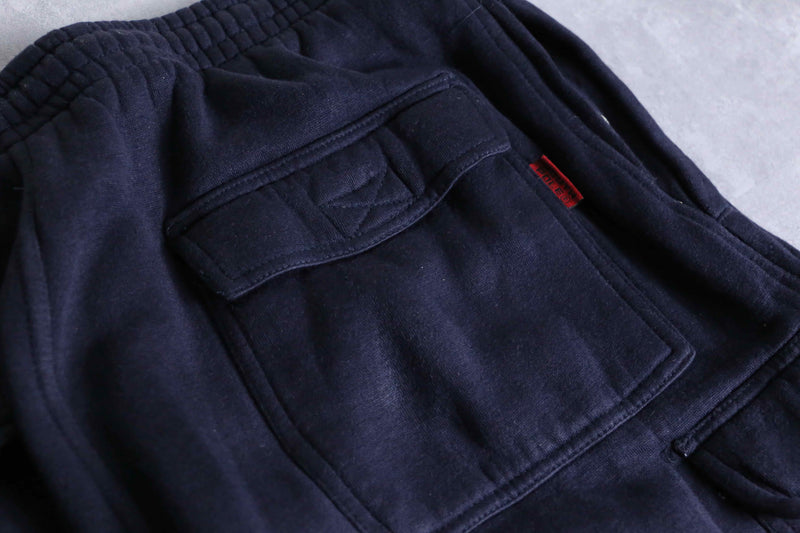 rapper emb cargo&painter detail sweat pants