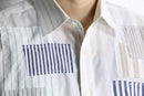 "Re:make" patchwork stripe dress shirt