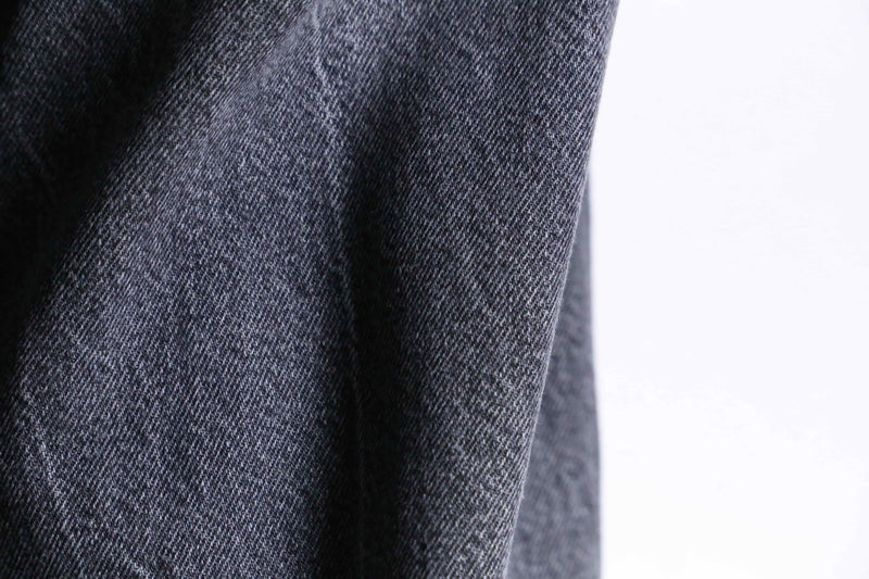 black wide denim pants