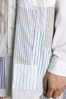 "Re:make" patchwork stripe dress shirt