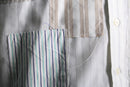 "Re:make" patchwork stripe dress shirt