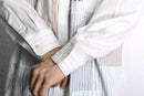 "Re:make" patchwork stripe dress shirt
