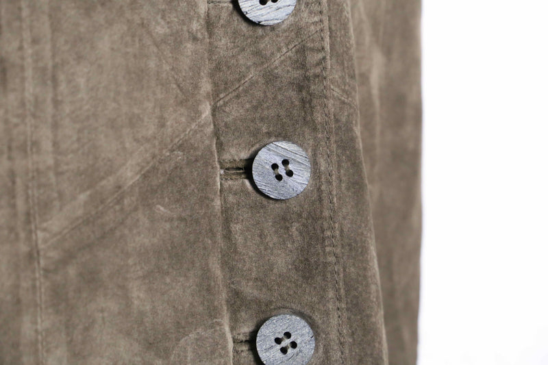 suede leather long skirt