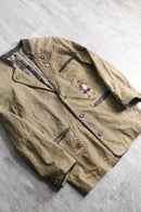 tyrolean embroidered brown leather jacket