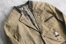 tyrolean embroidered brown leather jacket