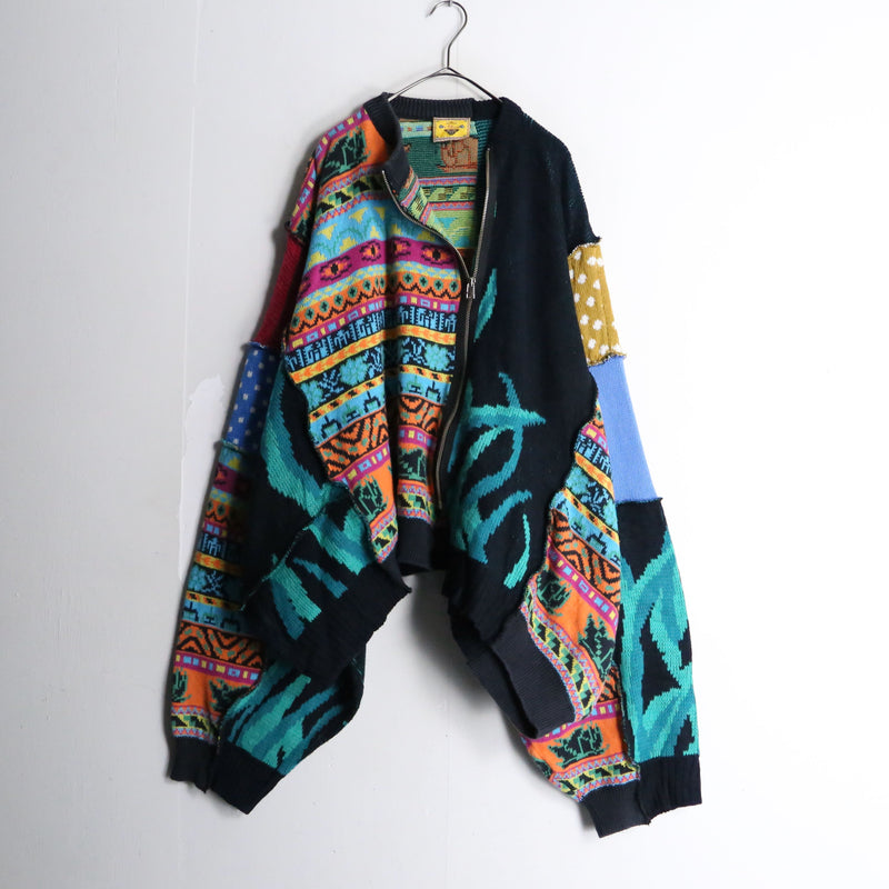 "Re:make" colorful zip design knit