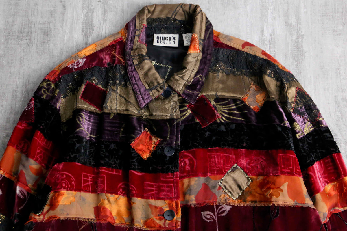 CHICO'S DESIGN” patchwork design jacket