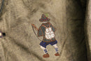 tyrolean embroidered brown leather jacket