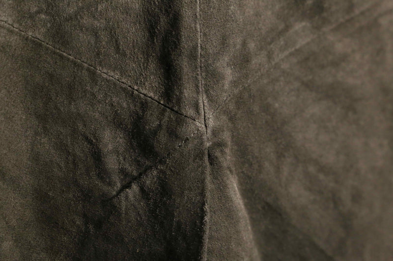 suede leather long skirt