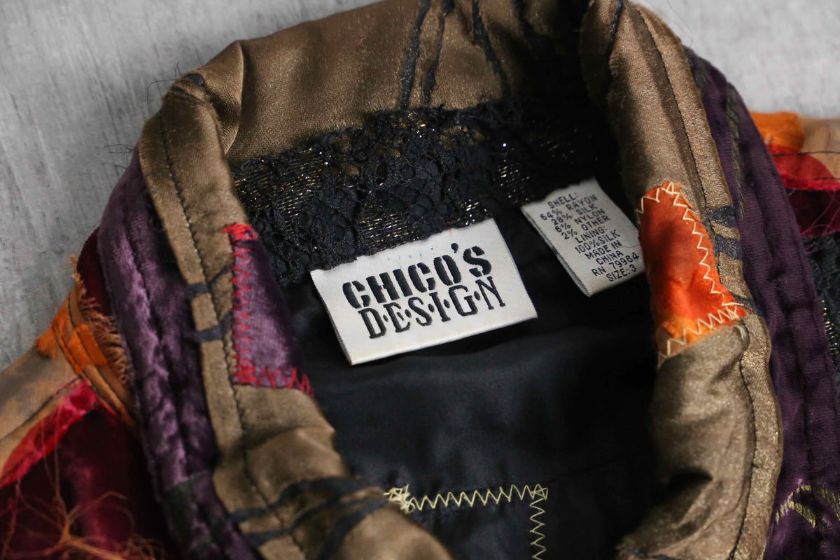 CHICO'S DESIGN” patchwork design jacket