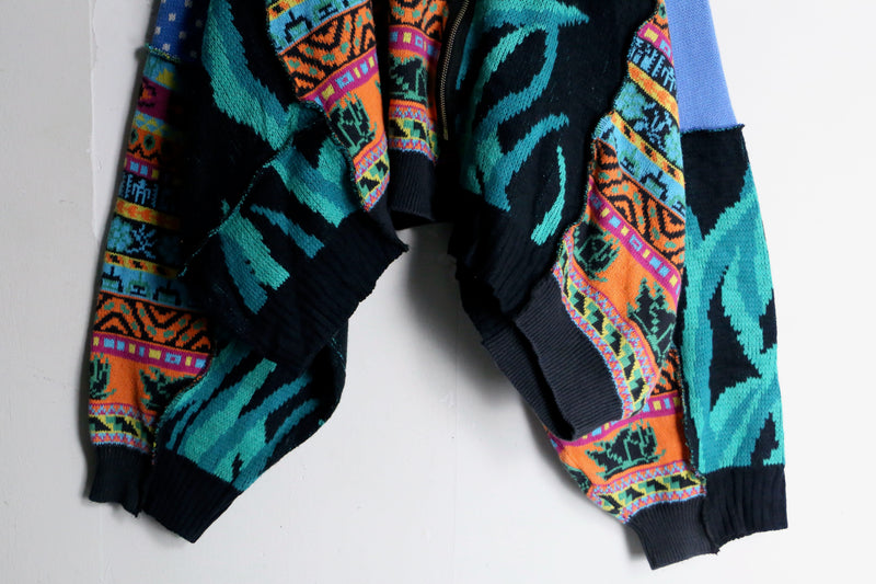 "Re:make" colorful zip design knit