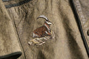 tyrolean embroidered brown leather jacket