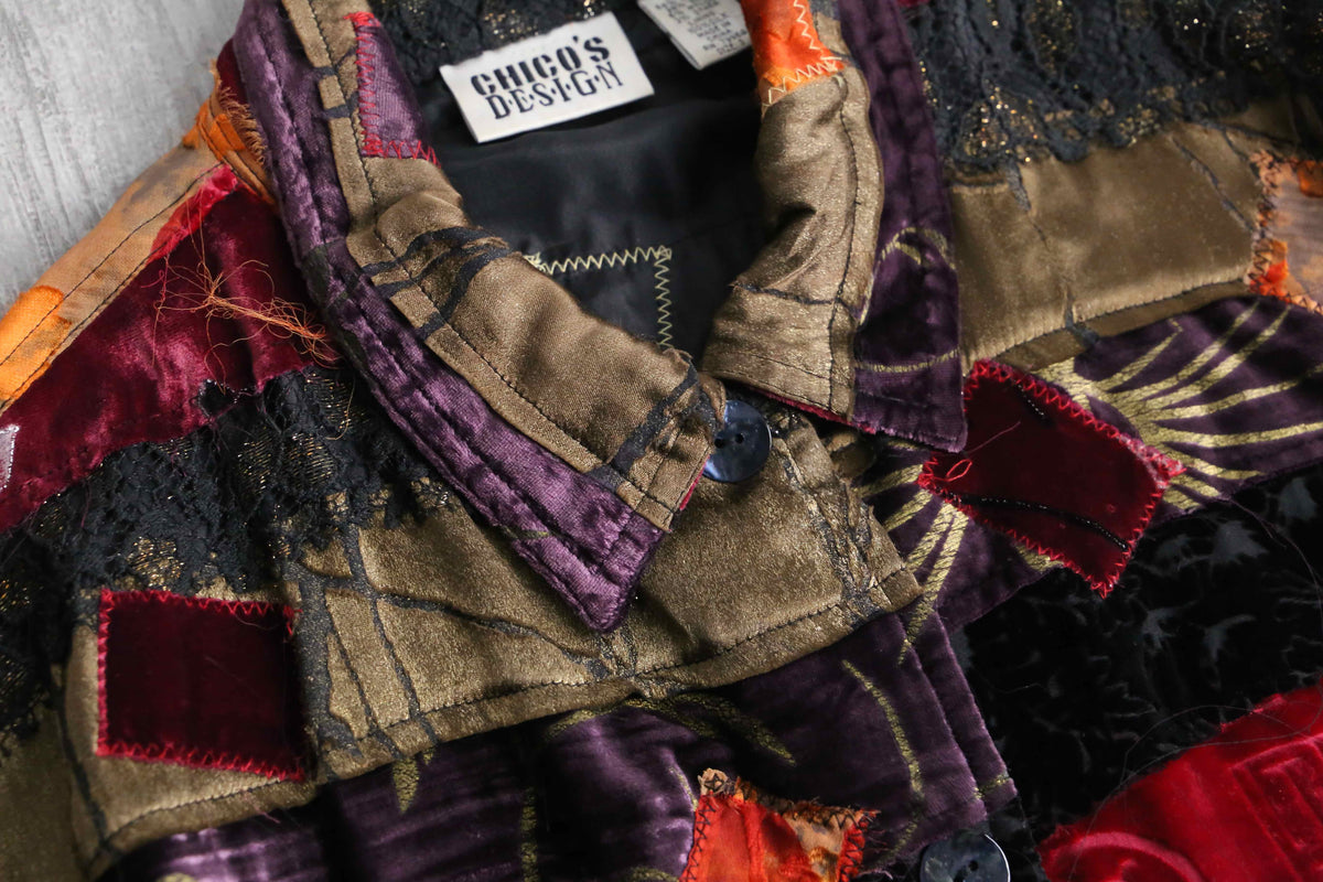 CHICO'S DESIGN” patchwork design jacket