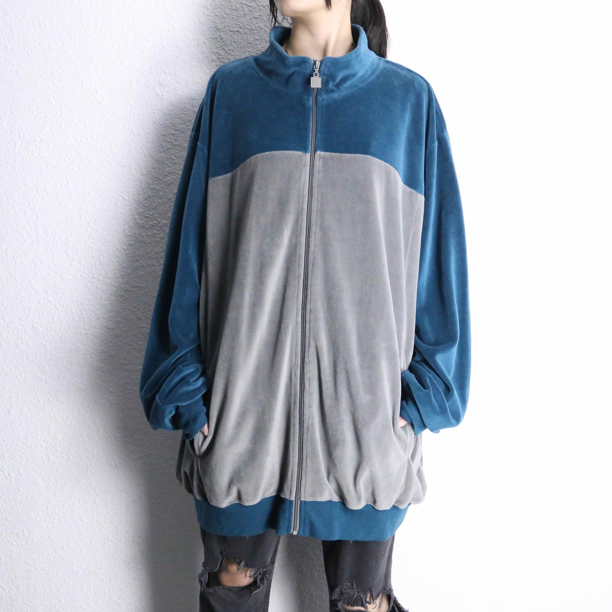 90s KINGSIZE キングサイズ ベロア トラックジャケット XL 半額】KINGSIZE（キングサイズ）“KING AWARD STADIUM JACKET