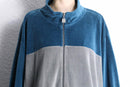 "KING SIZE" bi-color loose velours track jacket