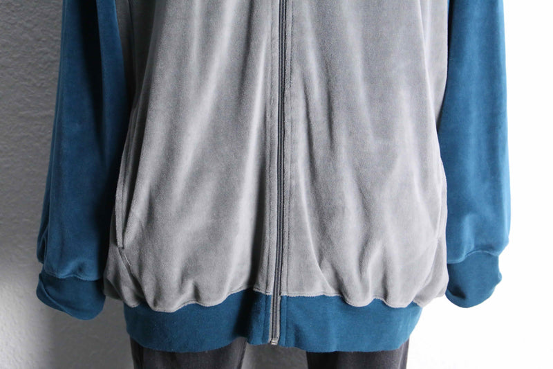 "KING SIZE" bi-color loose velours track jacket