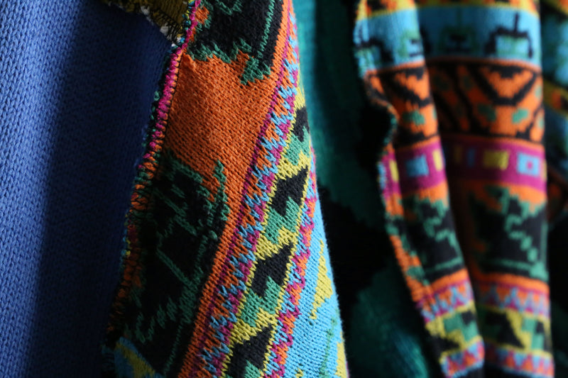 "Re:make" colorful zip design knit