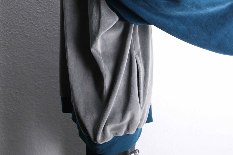 "KING SIZE" bi-color loose velours track jacket